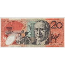 AUSTRALIA 2010 . TWENTY 20 DOLLARS BANKNOTE . STEVENS/HENRY . FIRST PREFIX AA10